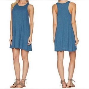 Free People Beach LA Nite Blue Ribbed Sleeveless Swing Mini Dress